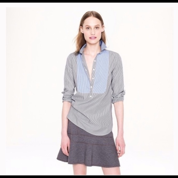 J. Crew Tops - J. Crew Bip popover striped shirt SZ 2